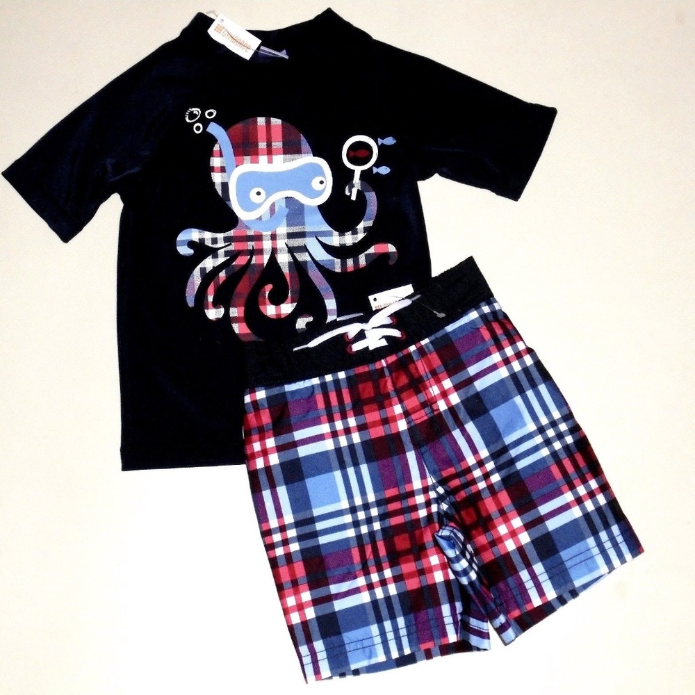 Gymboree Boys Octopus Rashguard Swim 12-18M NEW